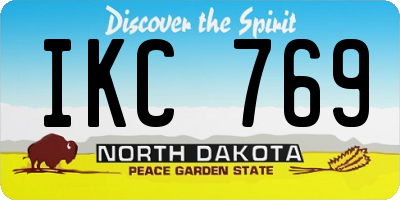 ND license plate IKC769