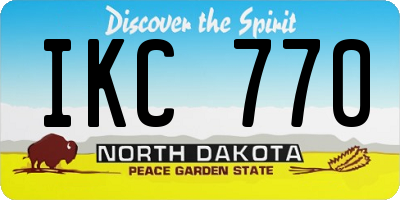 ND license plate IKC770
