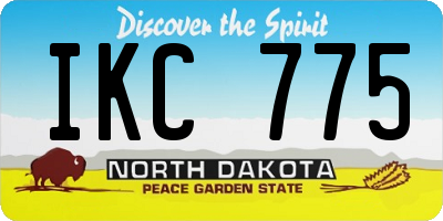 ND license plate IKC775