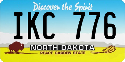 ND license plate IKC776