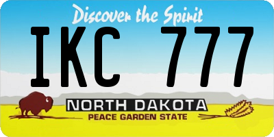 ND license plate IKC777