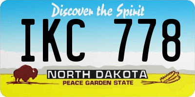ND license plate IKC778