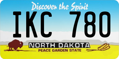 ND license plate IKC780