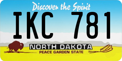 ND license plate IKC781