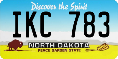 ND license plate IKC783