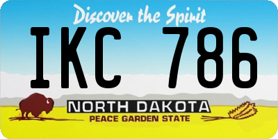 ND license plate IKC786