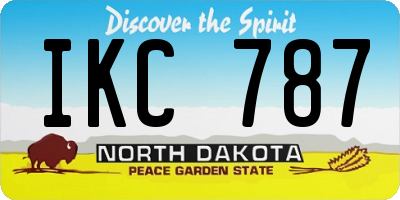 ND license plate IKC787
