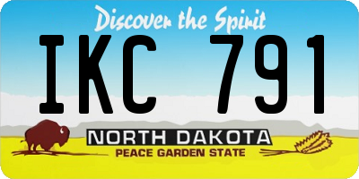 ND license plate IKC791
