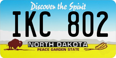 ND license plate IKC802