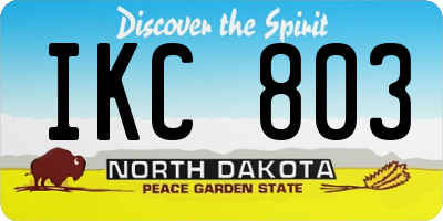 ND license plate IKC803