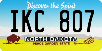 ND license plate IKC807