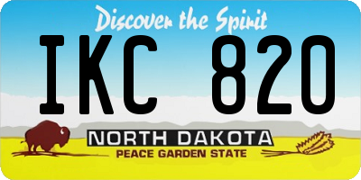 ND license plate IKC820