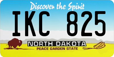 ND license plate IKC825