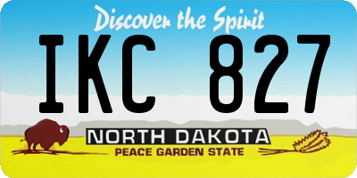 ND license plate IKC827