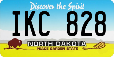 ND license plate IKC828