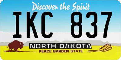 ND license plate IKC837