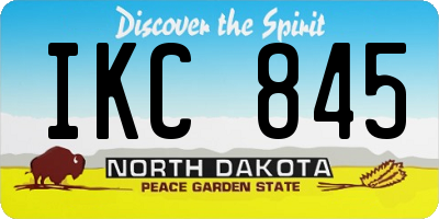 ND license plate IKC845