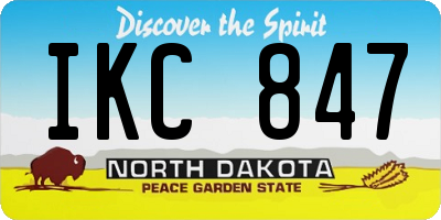 ND license plate IKC847
