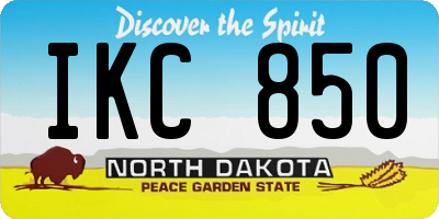 ND license plate IKC850