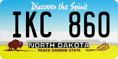 ND license plate IKC860