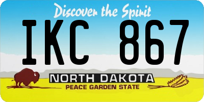 ND license plate IKC867