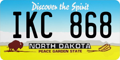 ND license plate IKC868
