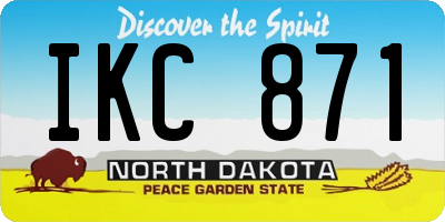 ND license plate IKC871