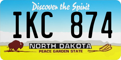 ND license plate IKC874