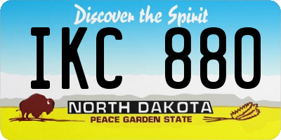 ND license plate IKC880
