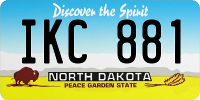 ND license plate IKC881