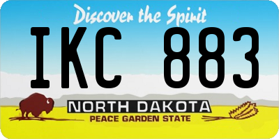 ND license plate IKC883