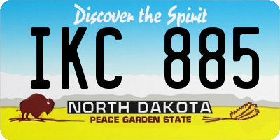 ND license plate IKC885