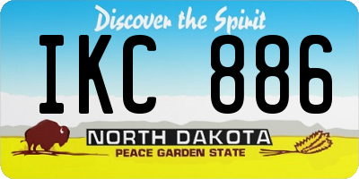ND license plate IKC886