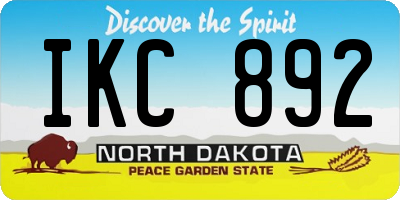 ND license plate IKC892