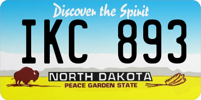 ND license plate IKC893