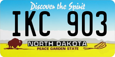 ND license plate IKC903