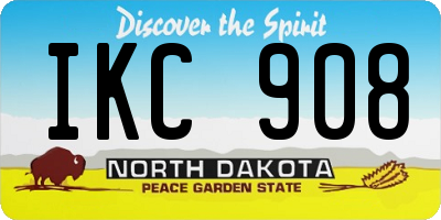ND license plate IKC908