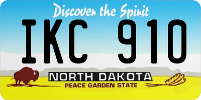 ND license plate IKC910