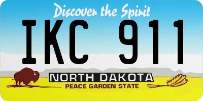 ND license plate IKC911