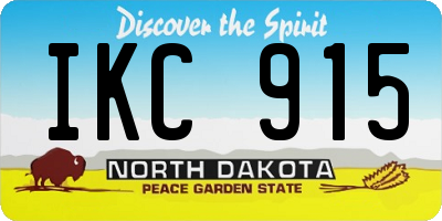 ND license plate IKC915