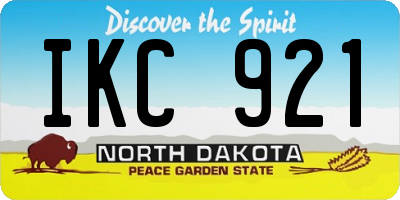 ND license plate IKC921