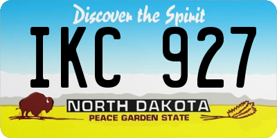 ND license plate IKC927
