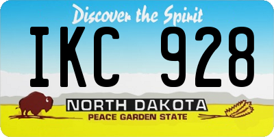 ND license plate IKC928