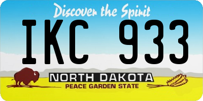 ND license plate IKC933