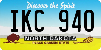 ND license plate IKC940
