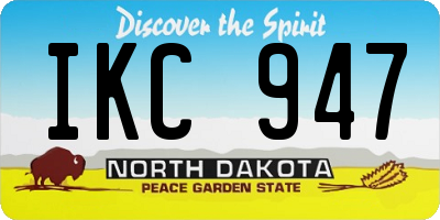 ND license plate IKC947