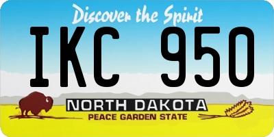 ND license plate IKC950