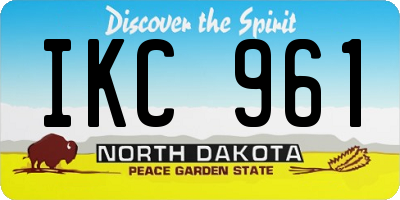 ND license plate IKC961