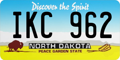 ND license plate IKC962
