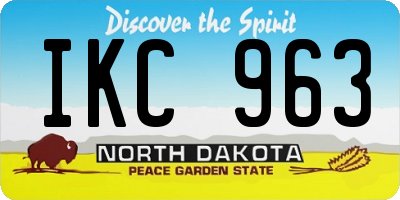 ND license plate IKC963